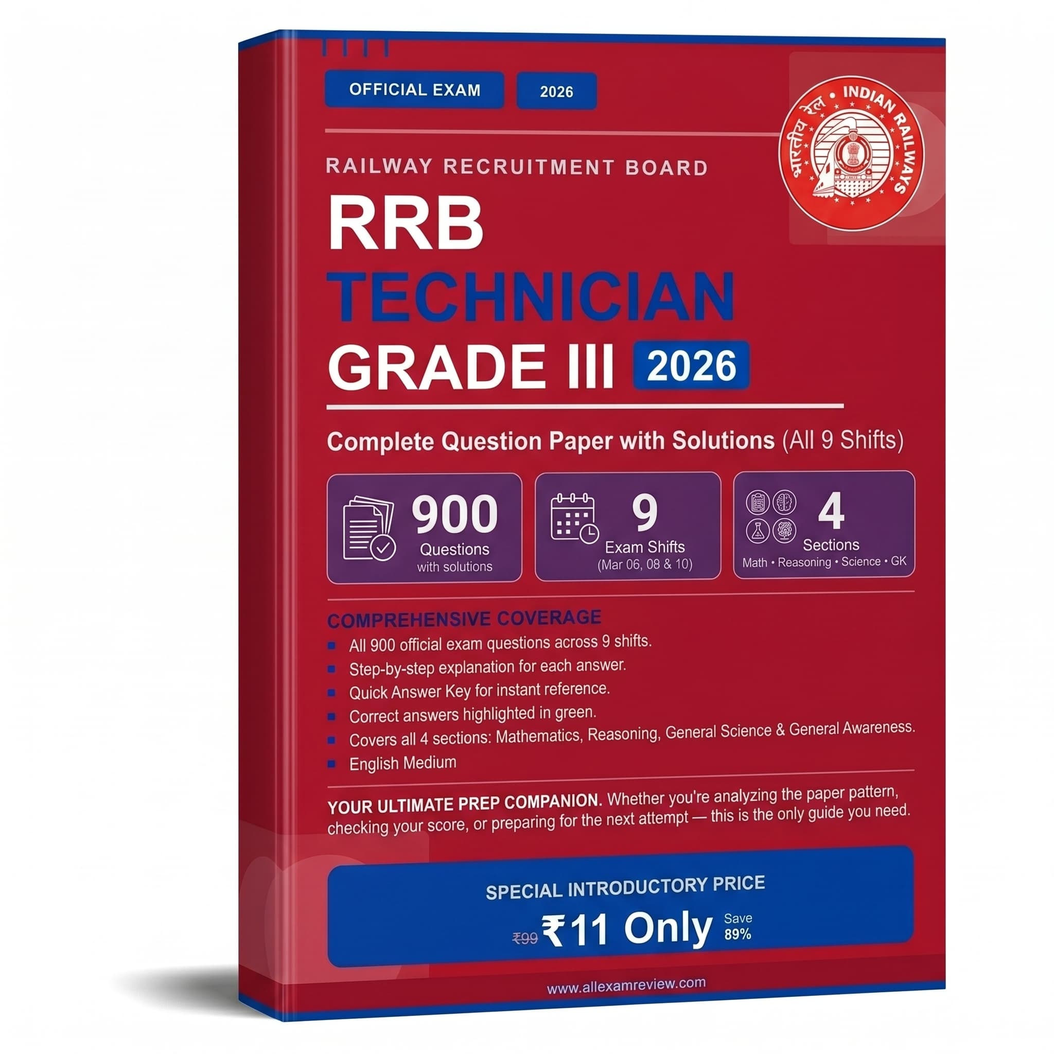 RRB Technician Grade III 2026 โ Complete Question Paper with Solutions (All 9 Shifts)